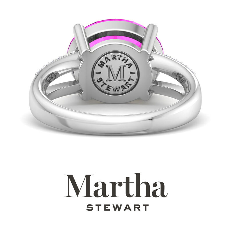 Martha Stewart 4 1/2ctw. Oval Pink Sapphire & Lab Grown Diamond Ring In Sterling Silver image number null